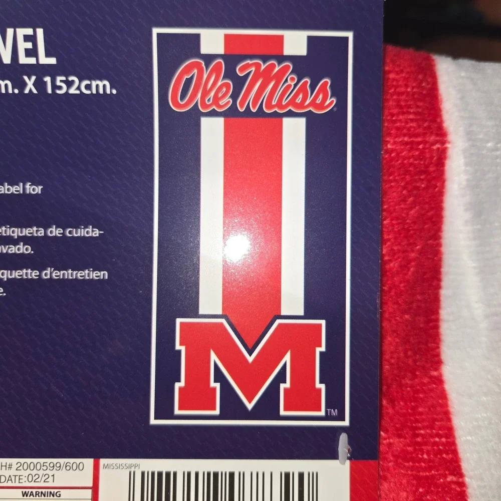 Ole Miss Rebels Beach Towel The Northwest‎ Group Red Blue White 30x60 NCAA NEW